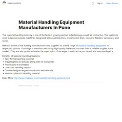Material Handling Equipment Manufacturers In Pune