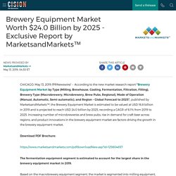 Brewery Equipment Market Worth $24.0 Billion by 2025 - Exclusive Report by MarketsandMarkets™