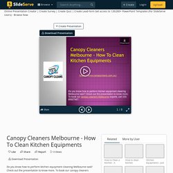 Canopy Cleaners Melbourne - How To Clean Kitchen Equipments