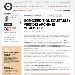 Licence Edition Equitable : vers des archives ouvertes ? ? OWNI, News, Augmented
