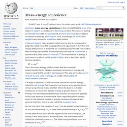 Mass–energy equivalence
