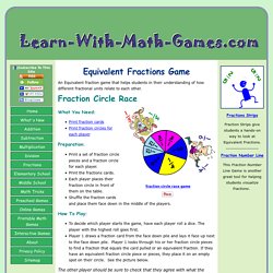 Equivalent Fraction Printable Game
