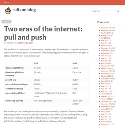 Two eras of the internet: pull and push