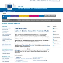 Action 1 - Erasmus Mundus Joint Doctorates (EMJDs)
