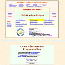 Crible d'Ératosthène - principe et programmation