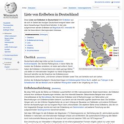 Liste von Erdbeben in Deutschland