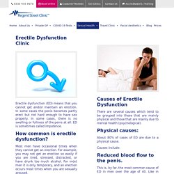 Treatment for Erectile Dysfunction - Regent Street Clinic™