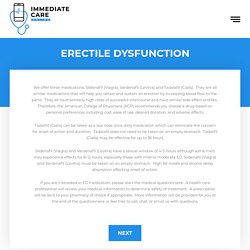 Erectile Dysfunction - Immediate Care Online