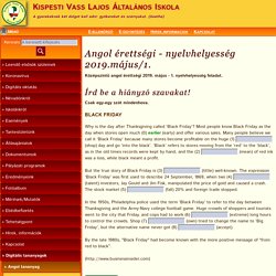 Angol érettségi - nyelvhelyesség 2019.május/1. - Kispesti Vass Lajos Általános Iskola