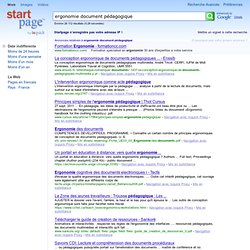 ergonomie document pédagogique - Startpage Web Recherche