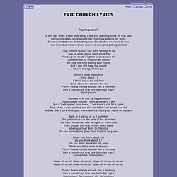 ERIC CHURCH LYRICS - Springsteen