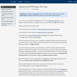 Switch to HTTPS Now, For Free
