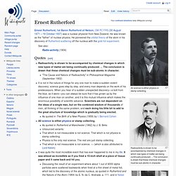 Ernest Rutherford - Quote