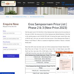 Eros Sampoornam Phase 2 New Rate List