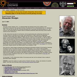 Alexander Shulgin Vault