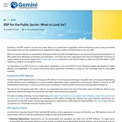 ERP for the Public Sector: What to Look for?