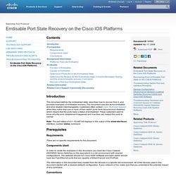 Errdisable Port State Recovery on the Cisco IOS Platforms