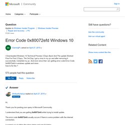 Error Code 0x80072efd Windows 10