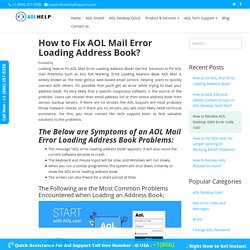 Error Loading Address Book