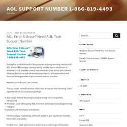 AOL Error 5 Occur? Need AOL Tech Support Number