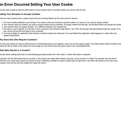An Error Occurred Setting Your User Cookie
