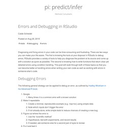 Errors and Debugging in RStudio