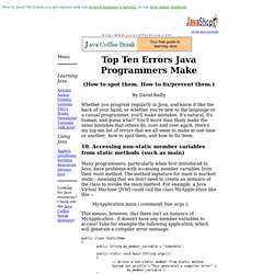 Top Ten Errors Java Programmers Make