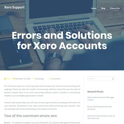 Errors and Solutions for Xero Accounts at 1-800-789-560