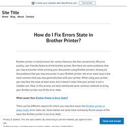 how do i fix errors state in brother printer