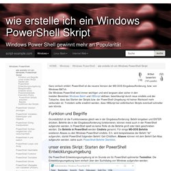 wie erstelle ich ein Windows PowerShell Skript