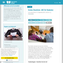 Ersties Checkliste: ABC für Studenten