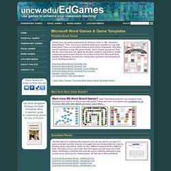 Microsoft Word Games - Board Game Templates by Dr. Jeff Ertzberger UNC Wilmington