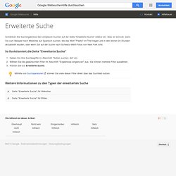 Erweiterte Suche leicht gemacht : Grundlagen der Google-Suche - Websuche-Hilfe
