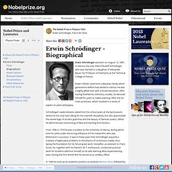 Erwin Schrödinger - Biography