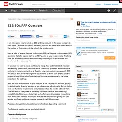 ESB SOA RFP Questions