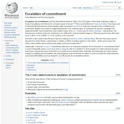 Escalation of commitment - Wikipedia, the free encyclopedia