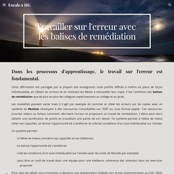 Escale.s HG - Les balises pour travailler sur l'erreur