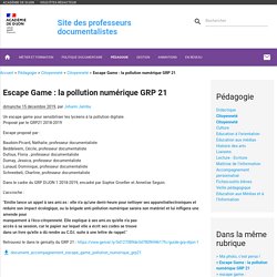 Escape Game : la pollution numérique GRP 21