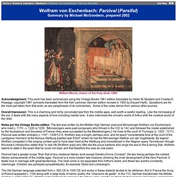 Wolfram von Eschenbach Parzival (Parsifal) Summary