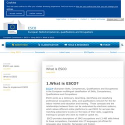 ESCO - aptitudes, compétences, certifications (outil européen)