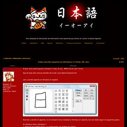 Como escribir japonés en Windows (7-Vista, XP, etc)