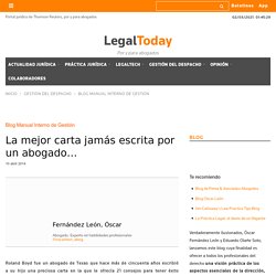 La mejor carta jamás escrita por un abogado… - LegalToday