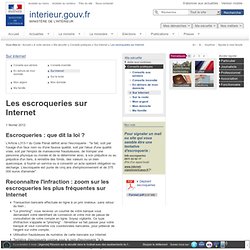 Les escroqueries sur Internet / Sur internet / Conseils pratiques / Ma sécurité