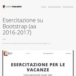 Esercitazione su Bootstrap (aa 2016-2017)