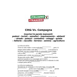 Esercizi di italiano online: città Vs. campagna.