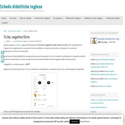 Esercizi inglese to be forma negativa per la scuola primaria