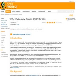 ESJ: Extremely Simple JSON for C++