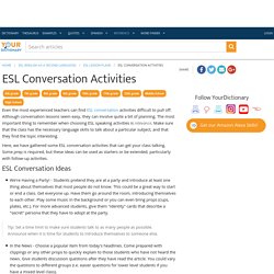 ESL Conversation Activities