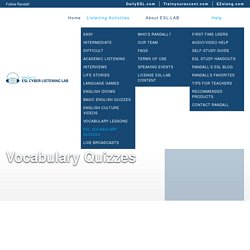 ESL Vocabulary Lists