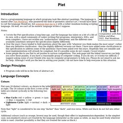 David Morgan-Mar - DM's Esoteric Programming Languages - Piet